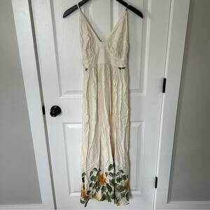 NWT Farm Rio White with flower detail Maxi Sundress - XS